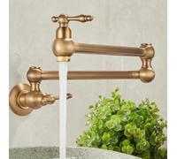 XSDSM Antique Brass Kitchen Tap Pot Filler Faucet Wall Mount Kitchen Faucet Cold Water Tap,Retro Color