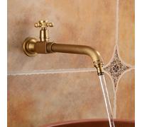 XSDSM Antique Brass Outdoor Faucet 360° Rotating with Quick Connect Interface Wall Mounted Washing Machine Tap Suitable for Courtyard︱Laundry Room,22cm