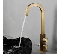 XSDSM Bathroom Taps with G1/2 Inch Connector Brass Washbasin Faucets Double Handle Cold Water Only,Antique