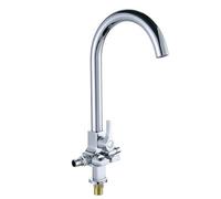 XSDSM Outdoor Faucet Brass Triple Outlet Tap 360° Swivel Cold Water Only Single Hole Suitable for Balcony or Garden