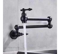 XSDSM Pot Filler Faucet Wall Mount Kitchen Faucet Antique Brass Kitchen Tap Cold Water Only,Black