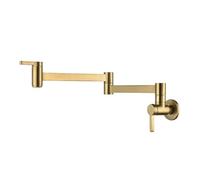 XSDSM Pot Filler Faucets Black Wall Mounted Tap Brass Folding Sink Faucet with Single Hole,Brushed Gold