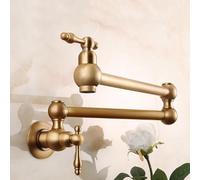 XSDSM Pot Filler Faucets Brass Foldable Wall Mounted Kitchen Sink Faucets 48CM Cold Water Only,Antique Color