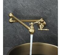 XSDSM Pot Filler Faucets Two Handle Wall-Mounted Kitchen Sink Faucet Commercial Kitchen Taps,Antique Color