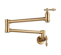 XSDSM Pot Filler Faucets Wall Mounted Frostproof Faucet Dragon Spout Antique Brass Cold Water Only,Brushed Gold