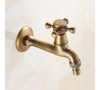 XSDSM Retro Wall Mount Outside Tap G1/2 Connector Decorative Garden Faucet Cold Water Only Suitable for Washing Machine,14.4cm