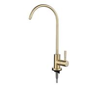 XSDSM Reverse Osmosis Tap Drinking Water Filter Taps Kitchen Sink Cold Water Tap 360° Rotatable Stainless Steel 1/4",Brushed Gold