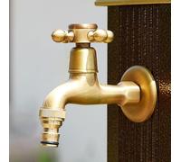 XSDSM Wall Mounted Garden Tap G1/2 Interface Outdoor Single Cold Faucet Antique Brass Suitable for Washing Machine/Mop Basin,8cm