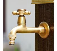 XSDSM Wall Mounted Garden Tap G1/2 Interface Outdoor Single Cold Faucet Antique Brass Suitable for Washing Machine/Mop Basin,12.8cm