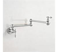 XSDSM Wall Mounted Pot Filler Tap Antique Brass Kitchen Tap Folding Sink Faucet Cold Water Only,Silver