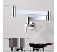 XSDSM Wall Mounted Pot Filler Tap Brass Cold Water Tap Foldable with Two Water Spray Modes,Chrome Plating