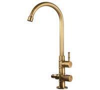 XSDSM Washing Machine Faucet 360° Rotating Double Outlet Single Cold Water Faucet Brass Suitable for Outdoor or Garden,Antique