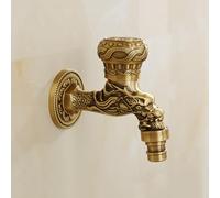 XSDSM Washing Machine Tap 1/2 Interface Dragon Pattern Embossed Design Outdoor Single Cold Water Faucet Wall Mounting Suitable for Gardening Irrigation,Retro