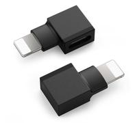 XSDtech 2-Pack Right Angle Charging Adapter, 90° Male to Female Connector Fit for iPhone 14/13/12/11 Series & Lifeproof/Otterbox Cases - Not for iPhone 15/16/17 (USB-C Models)