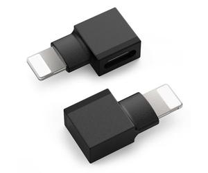 XSDtech 2-Pack Right Angle Charging Adapter, 90° Male to Female Connector Fit for iPhone 14/13/12/11 Series & Lifeproof/Otterbox Cases - Not for iPhone 15/16/17 (USB-C Models)