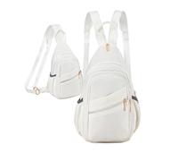 Xsecnua Small Crossbody Sling Bag for Women, Mini Backpack Sling Backpack Convertible, Chest Bag for Hiking Daypack, White, Modern, Minimalist