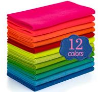 XSEINO 12 Rolls 8"x35"(20.5x90cm) 1.4mm Thick Soft Felt Fabric Sheet 12 Assorted Neon Series Colors Felt Pack for DIY Craft Sewing Squares Nonwoven Patchwork