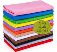 XSEINO 12Rolls 8"x35" 1.4mm Thick Soft Felt Fabric Sheet 12 Assorted Colors Felt Pack DIY Craft Sewing Squares Nonwoven Patchwork