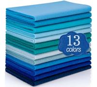 XSEINO 13 Rolls 8"x35" 1.4mm Thick Soft Felt Fabric Sheet 13 Assorted Blue Series Colors Felt Pack for DIY Craft Sewing Squares Nonwoven Patchwork