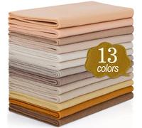 XSEINO 13 Rolls 8"x35" 1.4mm Thick Soft Felt Fabric Sheet 13 Assorted Light Brown Series Colors Felt Pack for DIY Craft Sewing Squares Nonwoven Patchwork