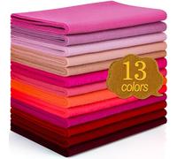 XSEINO 13 Rolls 8"x35" 1.4mm Thick Soft Felt Fabric Sheet 13 Assorted Red Series Colors Felt Pack for DIY Craft Sewing Squares Nonwoven Patchwork