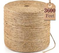 XSEINO 3600 Feet Natural Jute Twine Strong Garden Twine Rope for Arts Crafts Gift Wrapping Gardening Tomato Climbing Plant Tie Floristry Packing Decor
