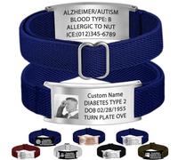 Xsersao Custom Medical Bracelet for Men Women Engraved Personalised Medical Alert Bracelets Customised ID Emergency Awareness Alert Bracelet Adjustable Band Fit Wrist 11-21cm, Blue