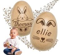 Xsersao Personalized Easter Egg 2026 Custom Musical Egg Shaker Easter Basket Stuffers Engraved Easter Eggs Text Name for Boy Girls Customized Baby's First Easter Gifts for Baby Shower Birthday