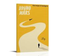 XSERWFE Bruno Mars Doo-Wops & Hooligans Music Album Art Personality Poster Canvas Poster Wall Art Decor Living Room Bedroom Decoration Posters 12x18inch(30x45cm) Frame-style