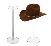 XSEXO 12 Inch Clear Acrylic Hat Stands for Display, Hat Display Rack Holder with Round Base