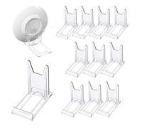 XSEXO Clear Plastic Display Stand - Adjustable Acrylic Easel for Plates, Mobile Phones, Books, Photos - Multifunctional Holder (12 Pcs)