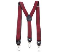 XSFAMGB 2.5cm Width Buckle Easy Use Suspender Strap Braces Black Leather(5)
