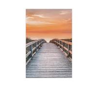 XSFDHAGT Beach Boardwalk North Sea Germany Canvas Poster Wall Art Decor Print Picture Paintings for Living Room Bedroom Decoration 8" L X 12" W