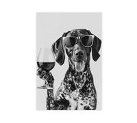 XSFDHAGT German Shorthaired Pointer Holding Wine Canvas Poster Bedroom Decor Landscape Office Room Decor Gift 16x24inch(40x60cm)