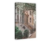 XSFDHAGT New York City Brownstones Upper East Side Manhattan Canvas Poster Bedroom Decor Landscape Office Room Decor Gift 8" L X 12" W