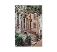 XSFDHAGT New York City Brownstones Upper East Side Manhattan Canvas Poster Bedroom Decor Landscape Office Room Decor Gift 20" L X 30" W