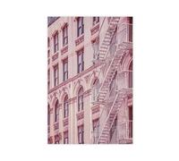 XSFDHAGT New York Fire Escape Urban Building Canvas Poster Wall Art Decor Print Picture Paintings for Living Room Bedroom Decoration 20" L X 30" W