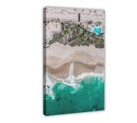 XSFDHAGT Ocean Beach Aerial Coastal Beach Vibes Canvas Poster Bedroom Decor Landscape Office Room Decor Gift 8" L X 12" W