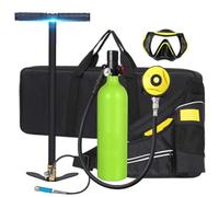 XSGDMN Diving Gear for Diver Diving Oxygen Tank Mini Scuba Diving Gear,1L Set Portable Diving Equipment Inflatable Diving Cylinder 15-20 Minutes Underwater for Emergency Backup (With Hand Pump),Green