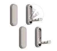 XSGTZMJ 4PCS Foldable Invisible Hook Zinc Alloy Bathroom Wall Hook Retractable for Closet Scarf Hat Robe Key Purse Bag Folding Hooks Minimalist Style (Silver)