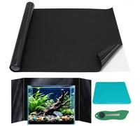 XSHAO® Aquarium Film, Black, 40 x 400 cm, Aquarium Back Wall Film, Self-Adhesive Static Adhesive Aquarium Background with Scraper and Knife for Aquariums