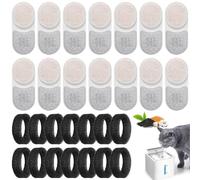XSHAO® Pack of 28 Cat Fountain Filters, Drinking Fountain Filter, Cat Fountain Replacement Filter for Cats and Dogs, 14 Pieces Carbon Filters / 14 Pieces Foam Filters