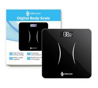 XShield Digital Bathroom Scale | High Precision Body Weight Scale with 180kg/400lb Capacity | Backlit LCD Display, Tempered Glass, Auto Calibration & Anti-Slip Feet | 2×AAA Batteries Included