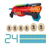 XSHOT Dino Attack Claw Hunter Foam Dart Blaster (2 Medium Eggs, 4 Small Eggs, 24 Darts), Red Toy Blaster
