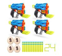 XSHOT Dino Attack Dino Extinct 4 Pack (4 Blaster, 4 Small Egg, 24 Darts) by ZURU