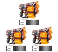 XSHOT Skins Demon Slayer, Dread, 12 Darts Included, Double Rotating Barrels, Air Pocket Dart Technology, Toy Foam Blaster for Kids, Teens and Adults, Brown Box, (Dread Demon Slayer) (Pack of 3)