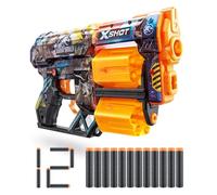 XSHOT Skins Jurassic World, Dread Jurassic, 12 Darts Included, Double Rotating Barrels, Air Pocket Dart Technology, Toy Foam Blaster for Kids, Teens and Adults, Brown Box, (Dread Jurassic)