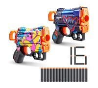 XSHOT Skins Menace Blaster - Poppy Playtime (2 Pack Jumpscare & Kissy with 16 Darts), Easy Reload, Air Pocket Dart Technology, Toy Foam Blaster for Kids, Teens and Adults (Jumpscare & Kissy)