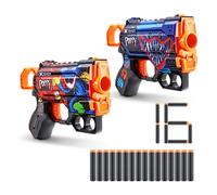 XSHOT Skins Menace Blaster - Poppy Playtime (2 Pack Jumpscare & Toony with 16 Darts), Easy Reload, Air Pocket Dart Technology, Toy Foam Blaster for Kids, Teens and Adults (Jumpscare & Toony)
