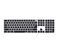XSKN Arabic Language Black EU/UK US Version Silicone Keyboard Cover Skin for Apple 2021 iMac Magic Keyboard with Touch ID and Numeric Keypad A2520 NOT for A3119